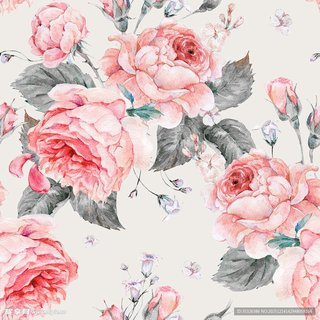 粉色花卉图案背景纹理