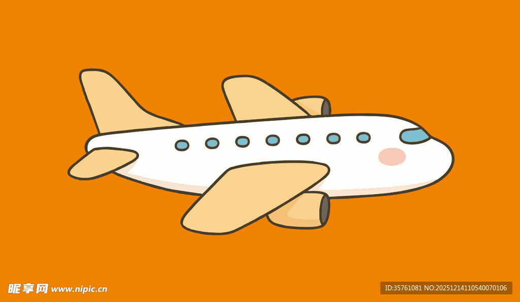 卡通手绘飞机插画