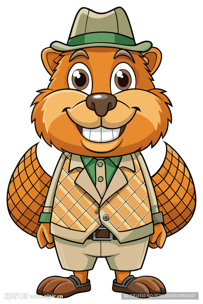 时髦海狸卡通形象