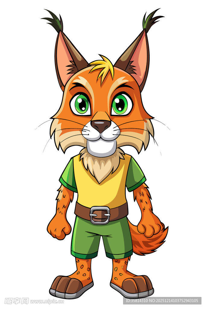 卡通绿衣小狐狸形象