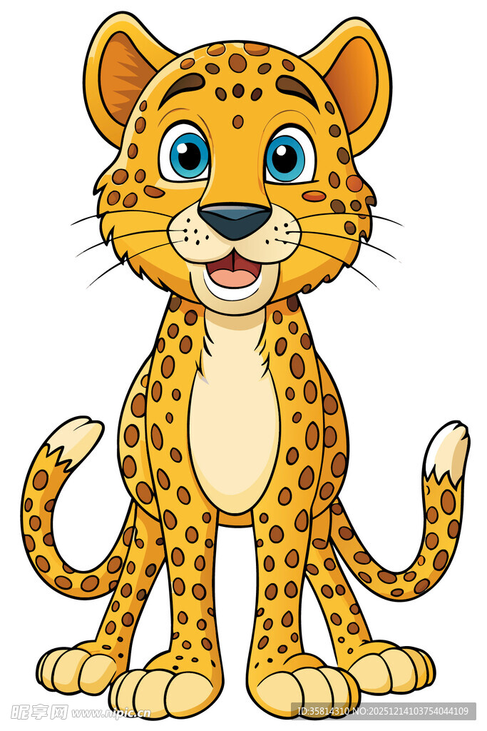 可爱卡通小豹子