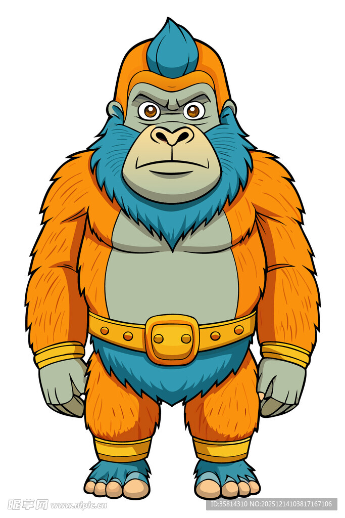蓝色战甲大猩猩形象