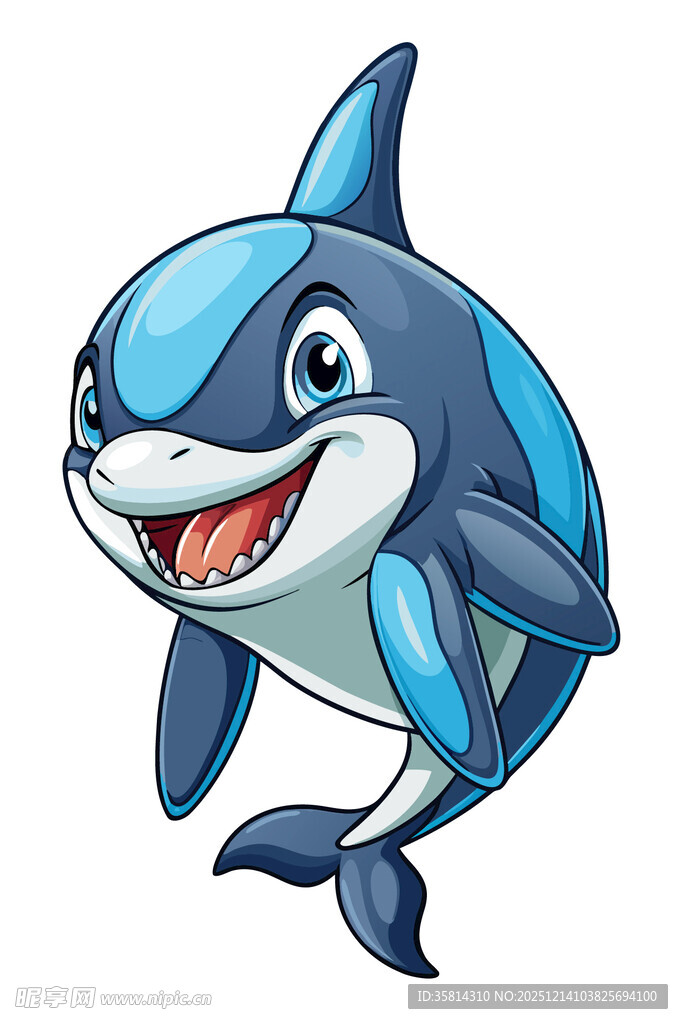 可爱卡通虎鲸形象