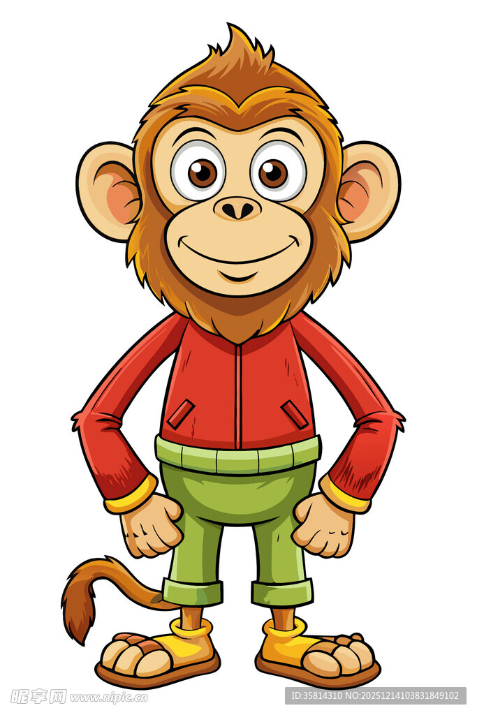 穿红衣的可爱猴子