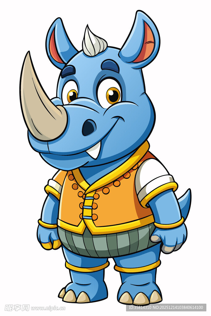 蓝色犀牛卡通形象