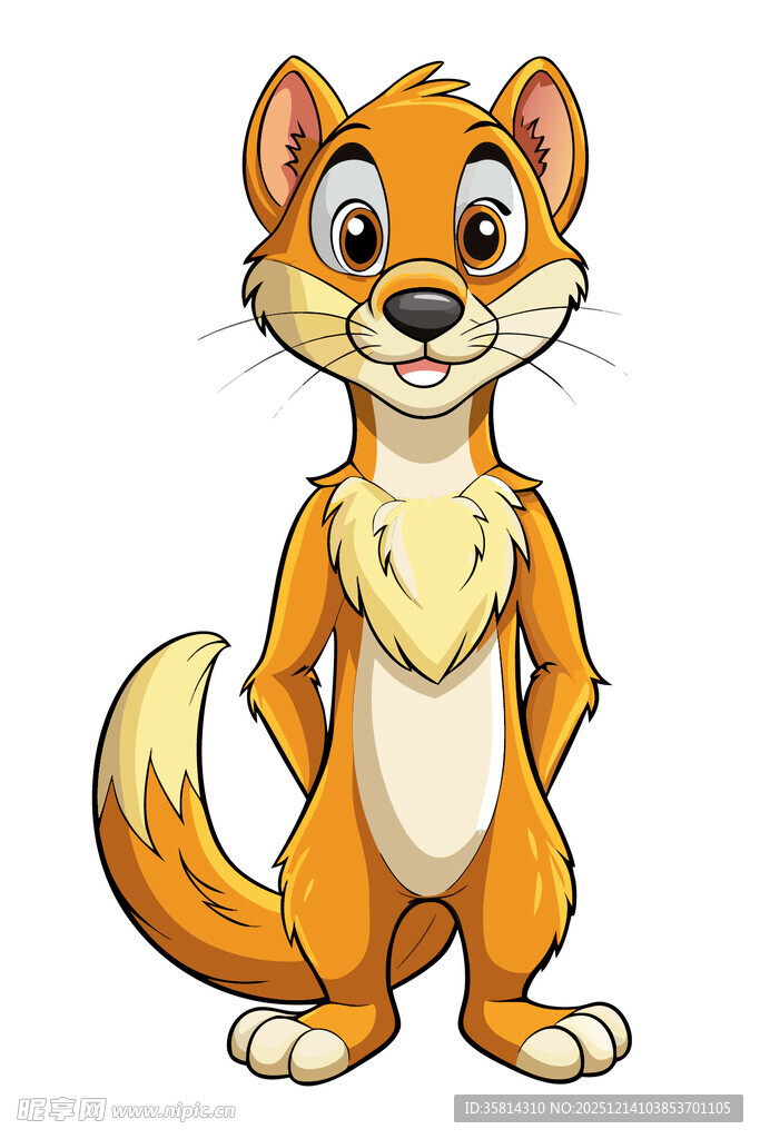 可爱站立小狐狸卡通形象