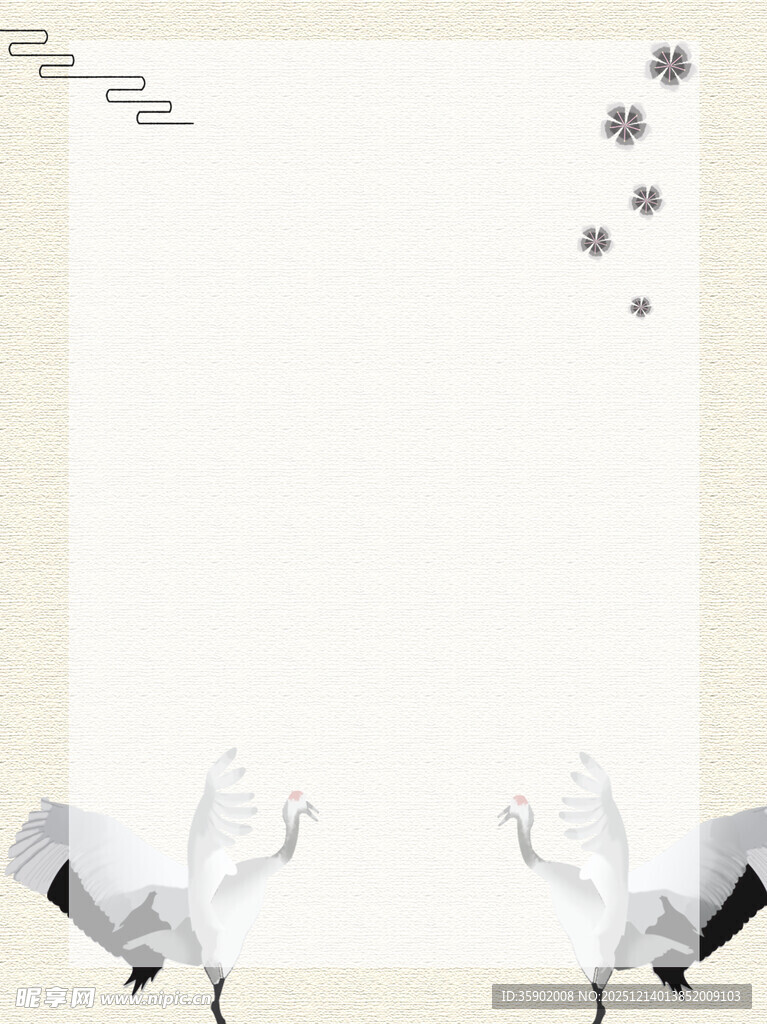 简约白鹤装饰空白背景图