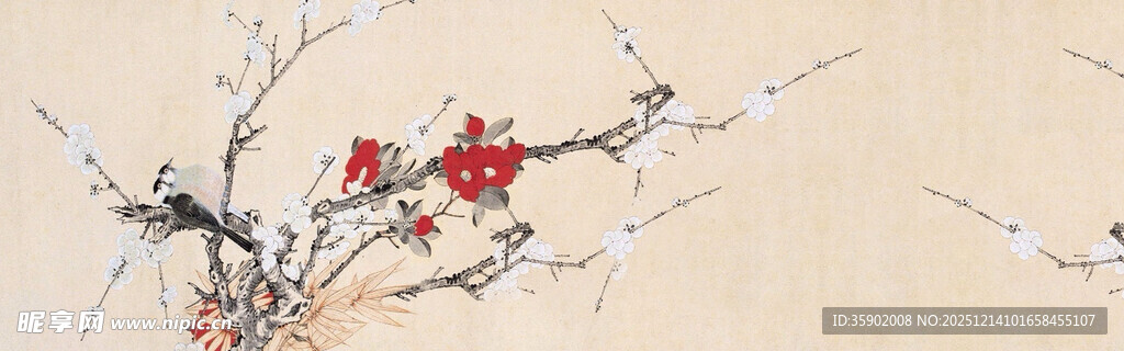 红梅傲雪枝头banner背景