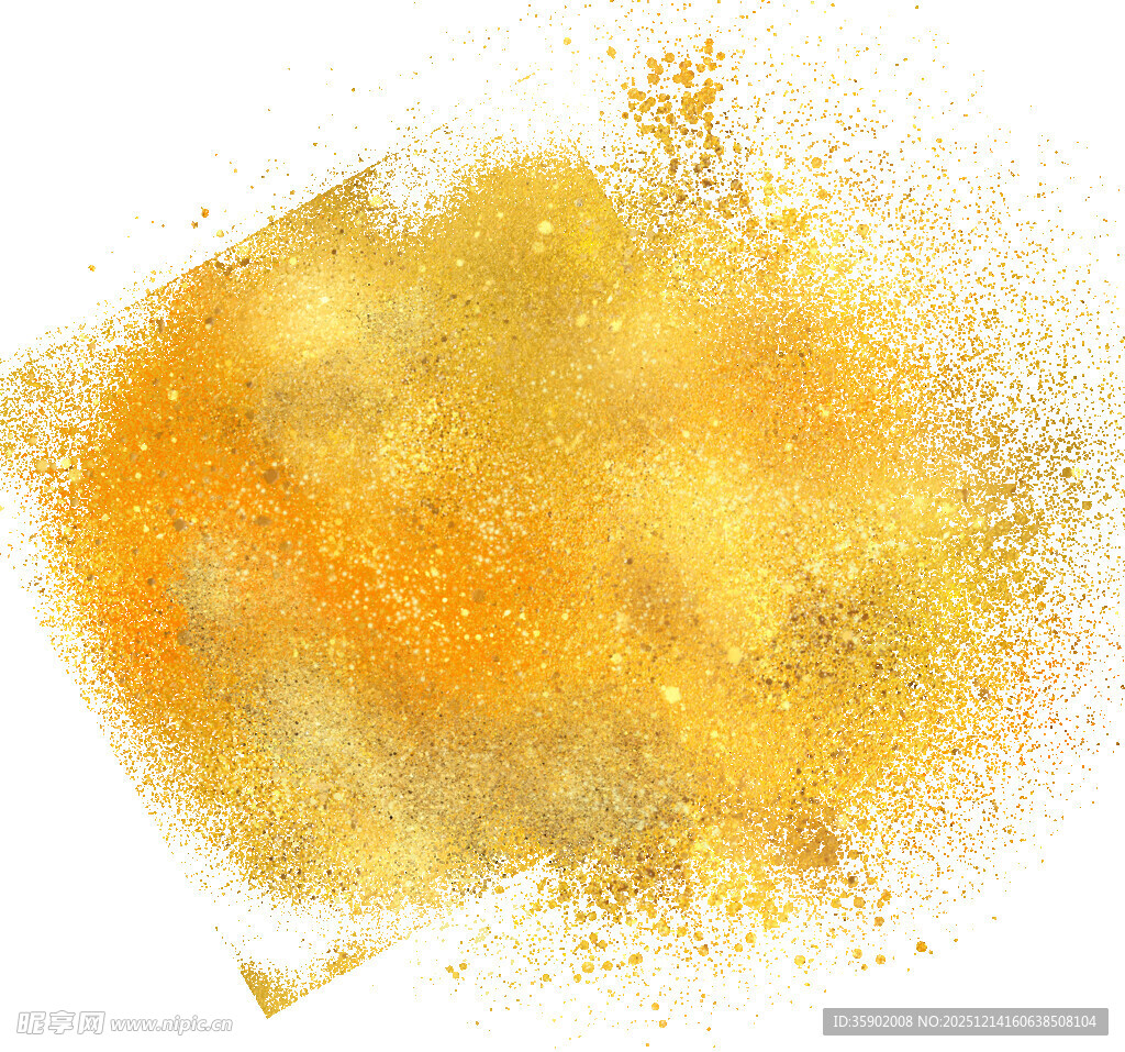 金色粉末喷溅效果