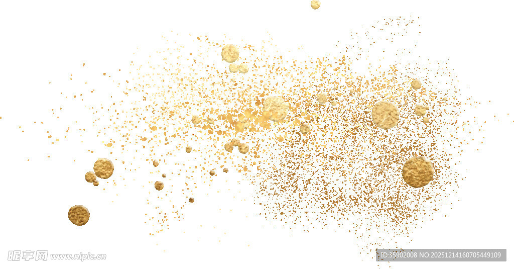 金色粉末喷溅效果背景