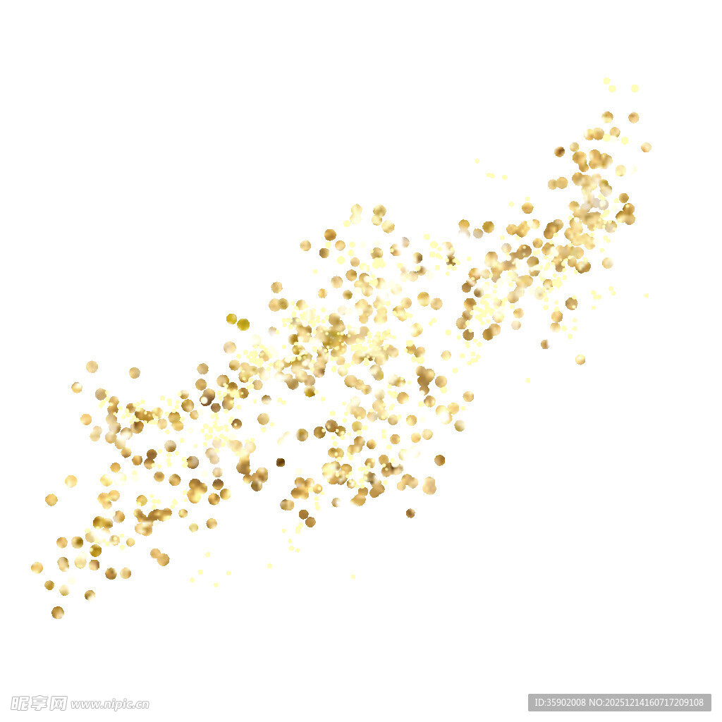 金色闪光纸屑梦幻效果