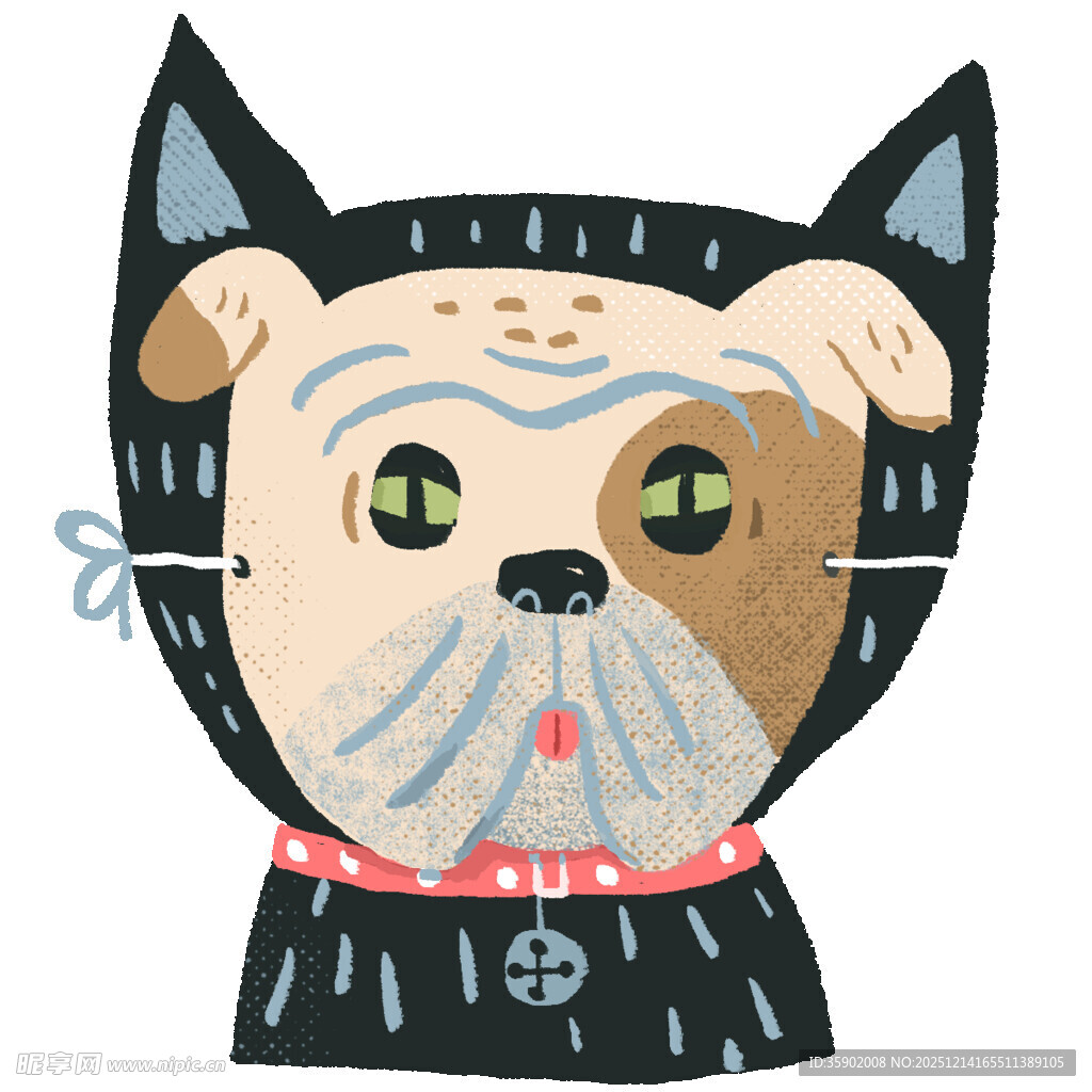 卡通风格的搞怪小狗形象