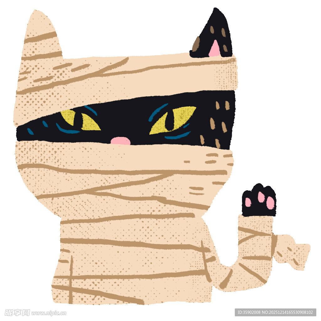绷带猫咪造型卡通形象