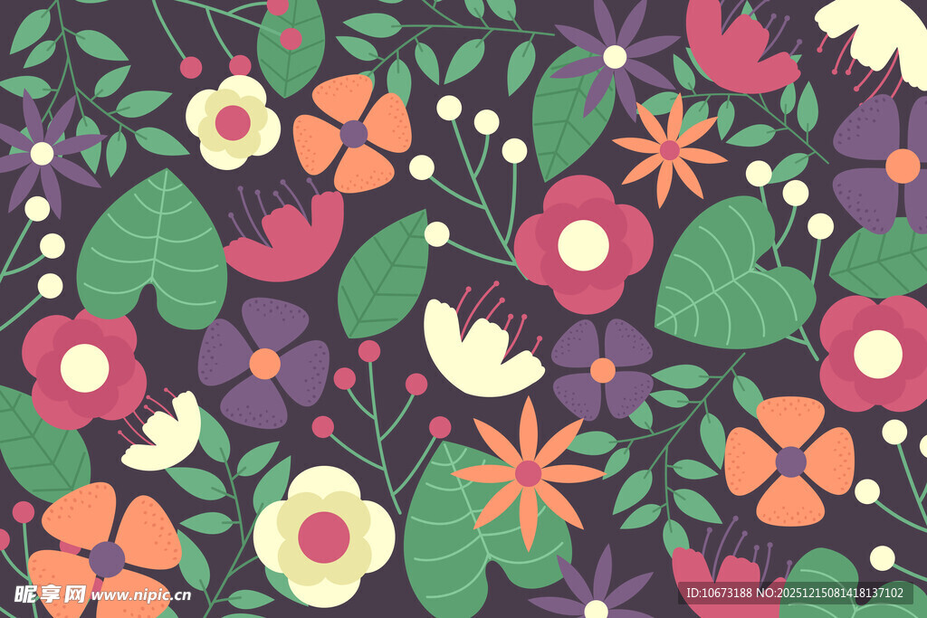 多彩花卉图案背景