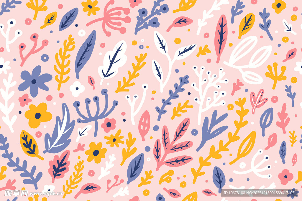 粉色花卉植物图案背景