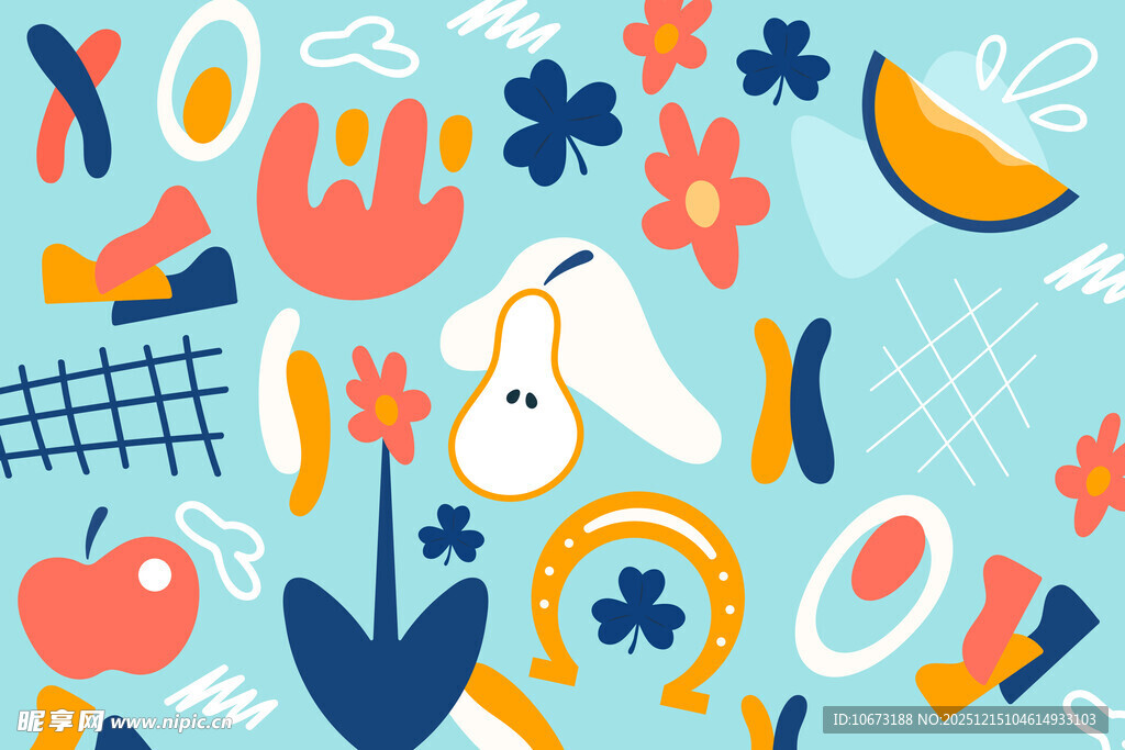 清新手绘风卡通图案集合