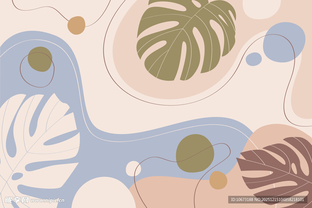 热带植物抽象背景图案