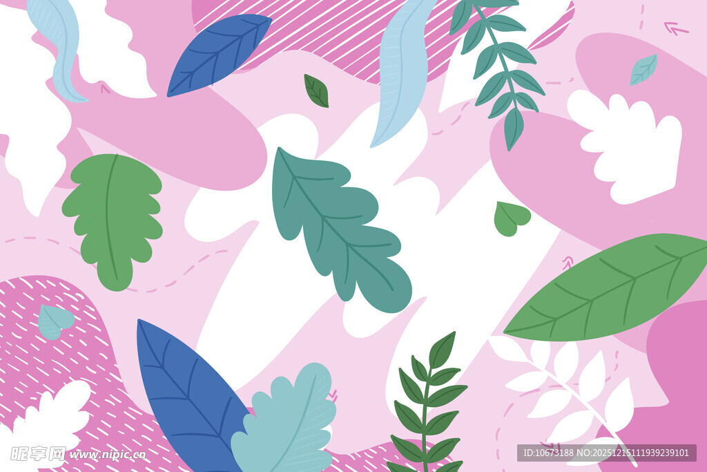 梦幻植物图案背景