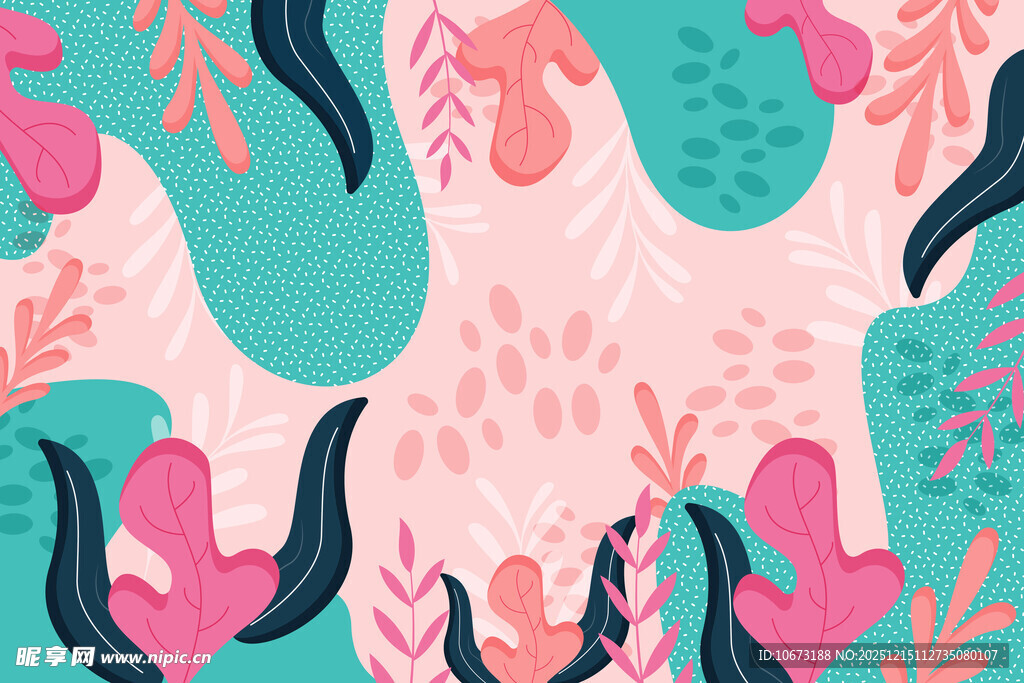 梦幻植物图案背景