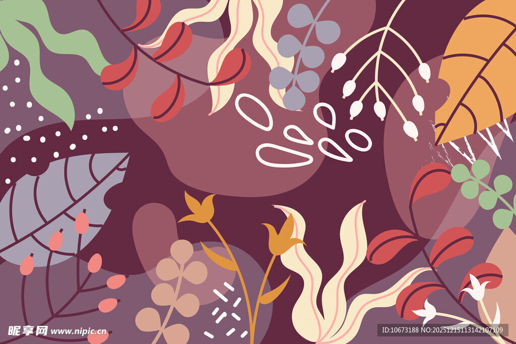 森林中的奇幻动物插画