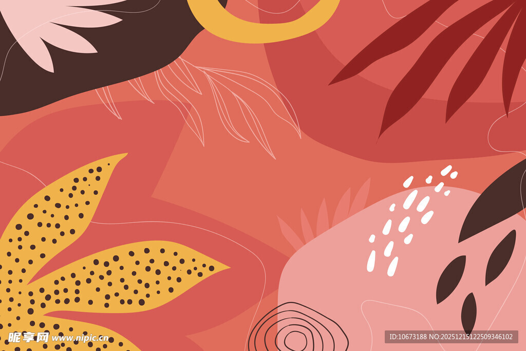 抽象植物图案背景设计