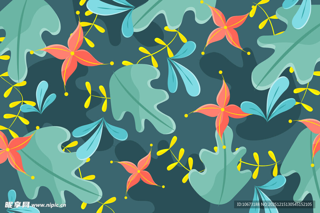 海洋风海星海藻图案背景