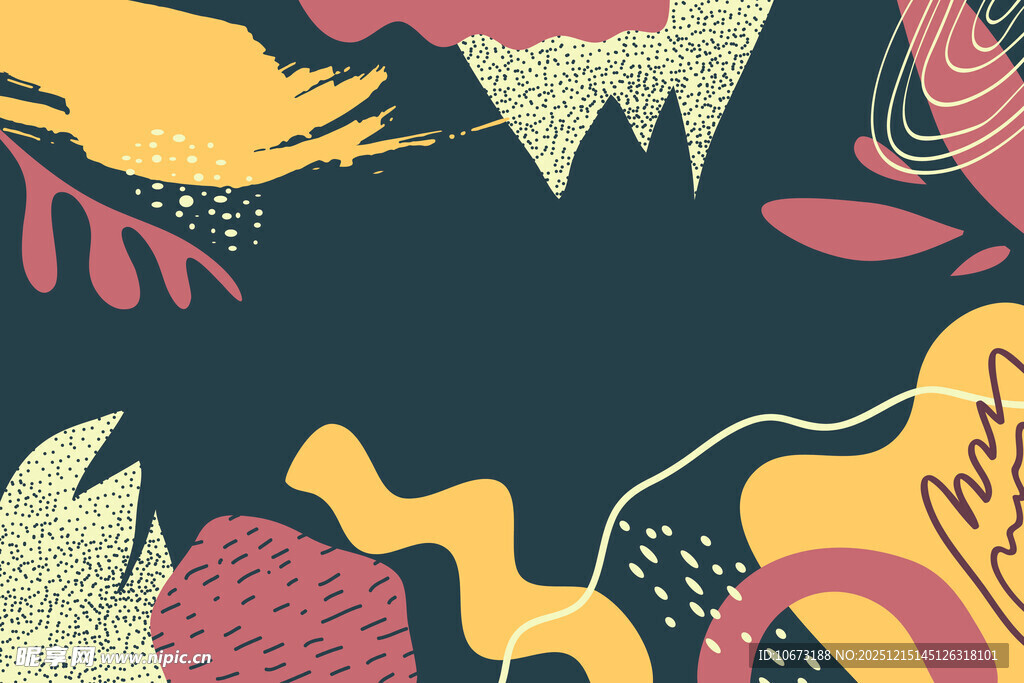 抽象多彩几何植物图案背景