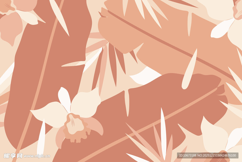 热带植物花卉图案背景