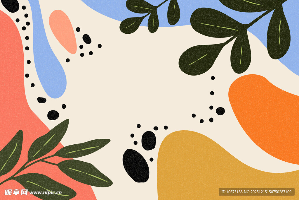 抽象植物几何图案背景