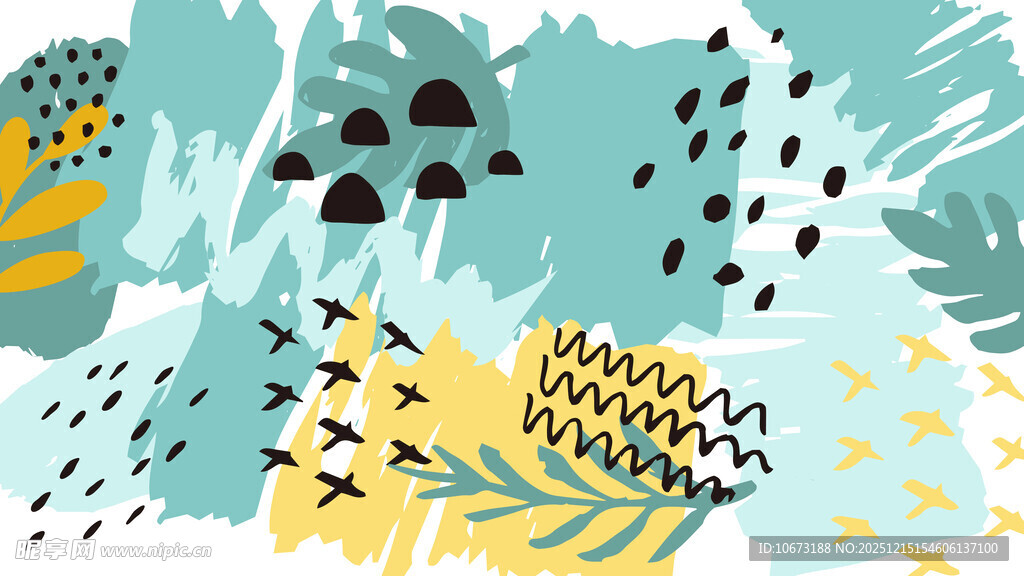 抽象几何植物图案背景