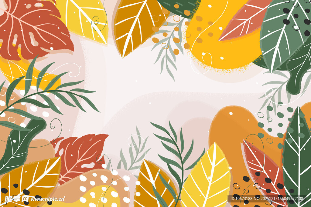 秋季植物装饰图案