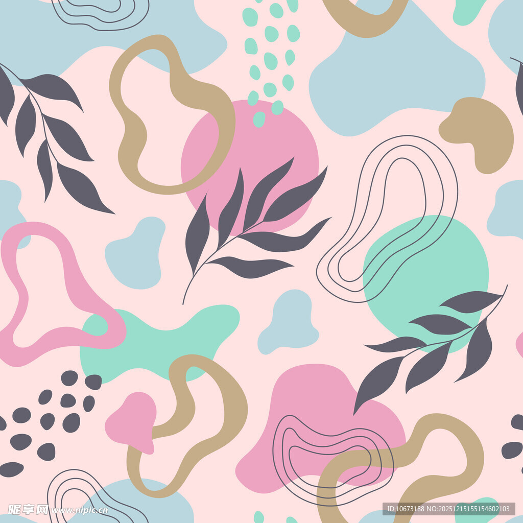 抽象植物几何图案背景