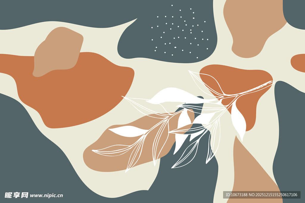 抽象风格的自然景观插画