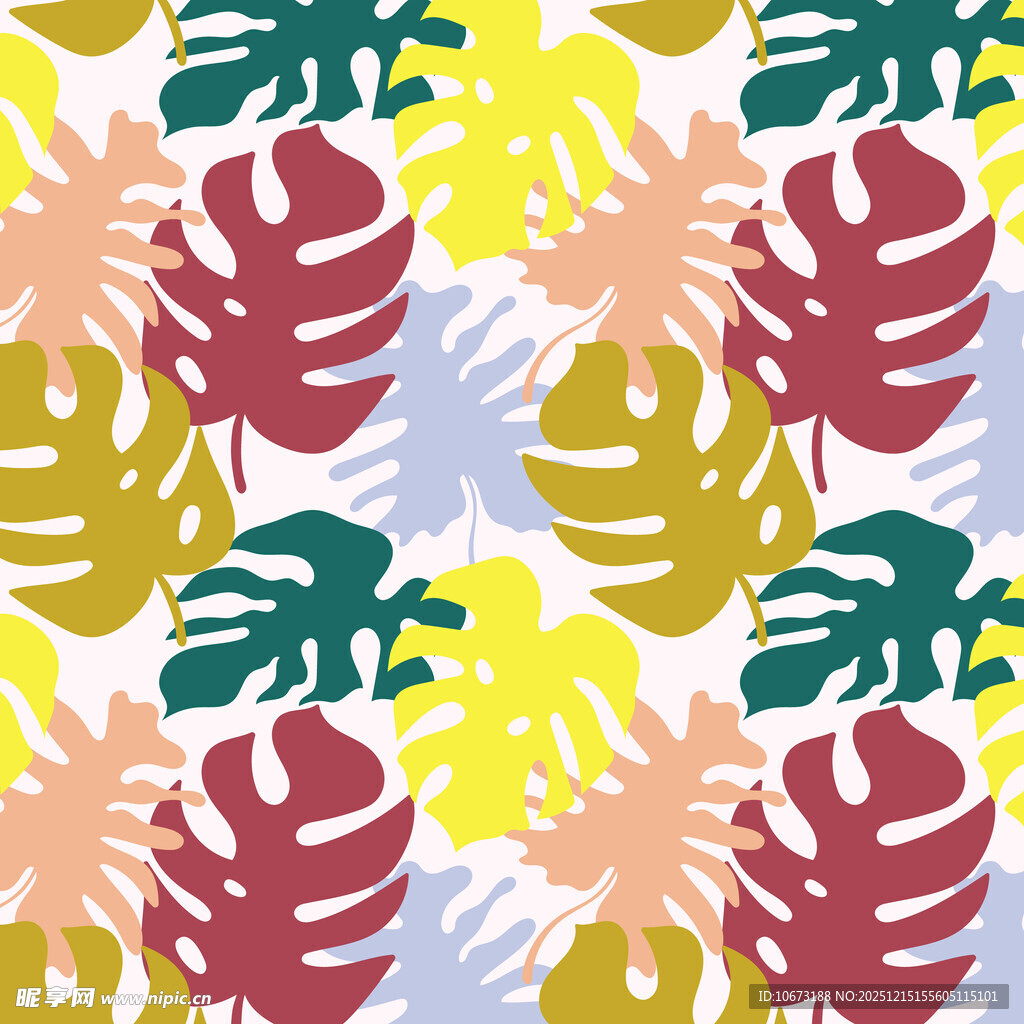 热带植物图案背景纹理