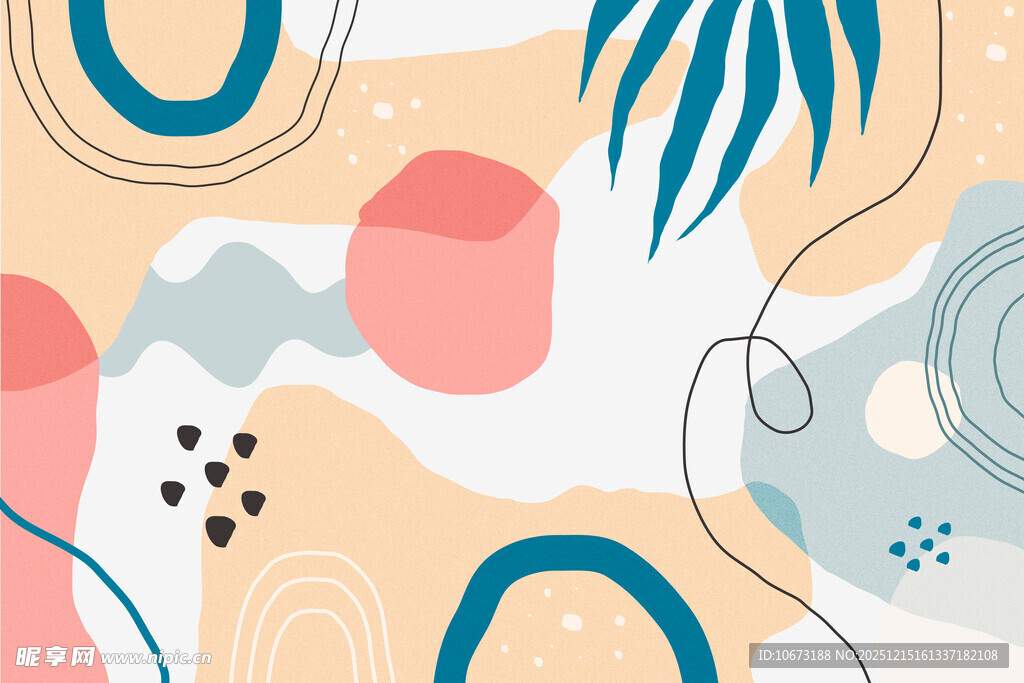 抽象几何植物图案背景