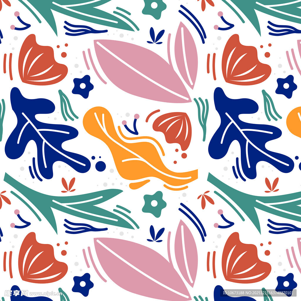 多彩花卉植物图案设计