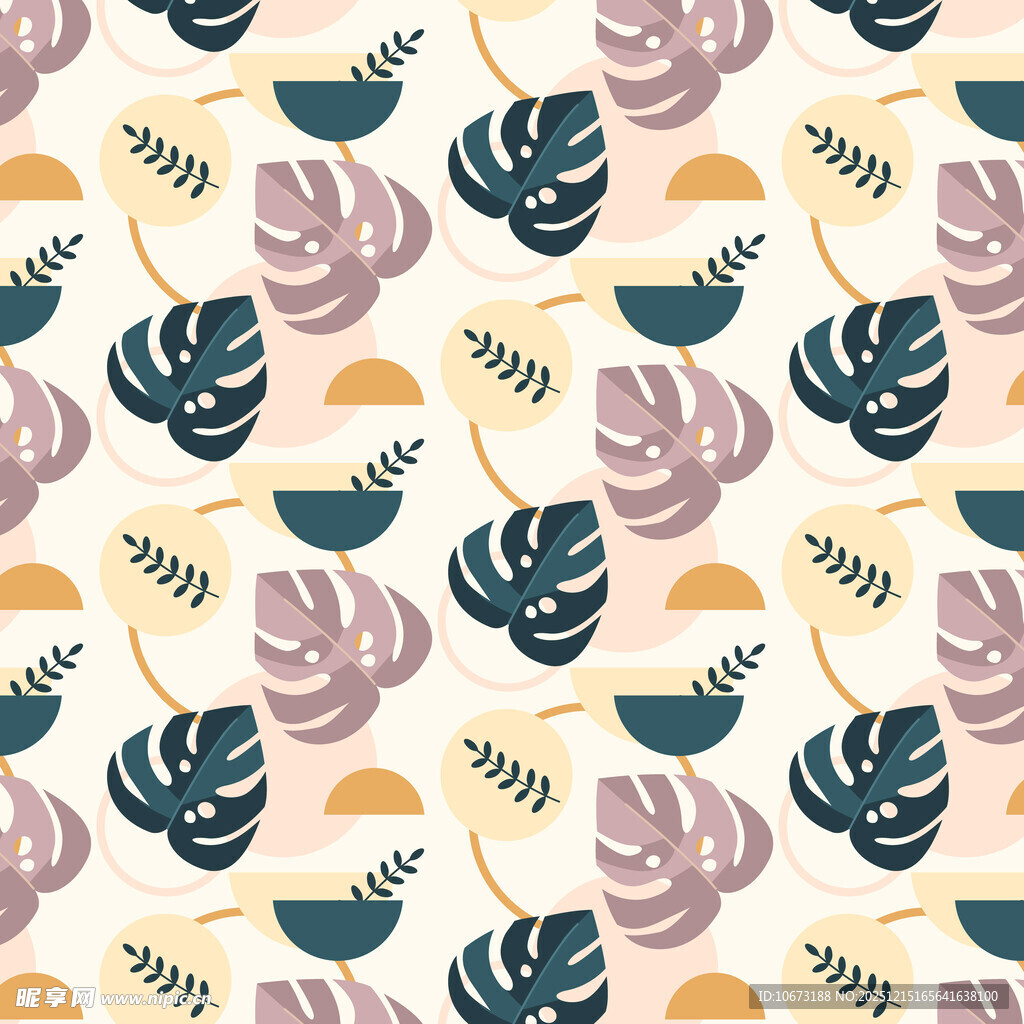 热带植物图案背景纹理