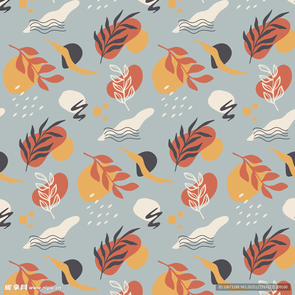 秋季元素无缝图案背景