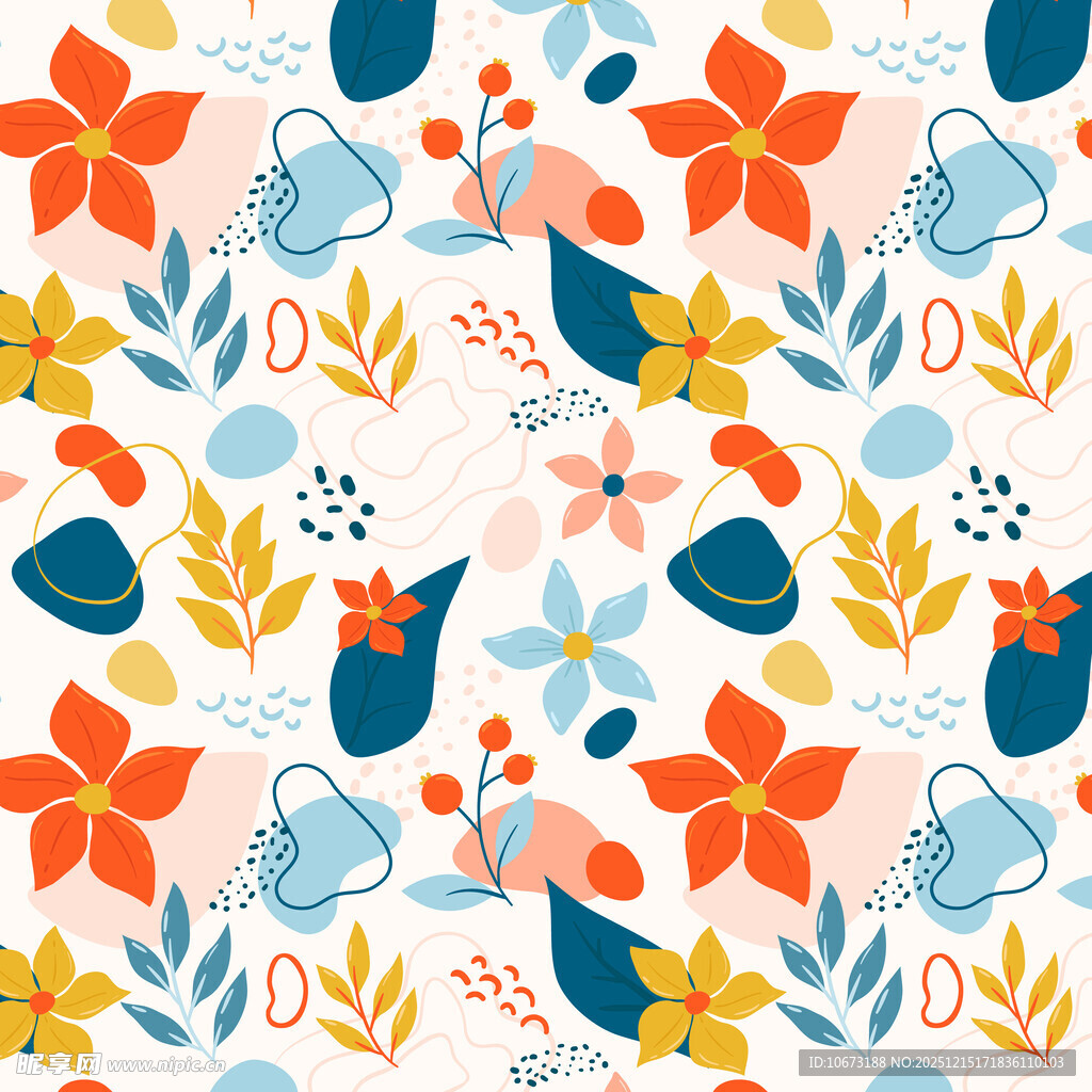 多彩花卉图案背景