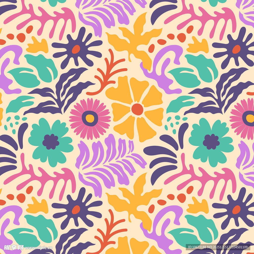 多彩花卉图案背景
