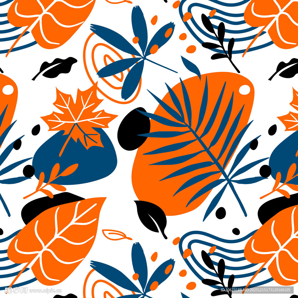 抽象花叶图案背景设计