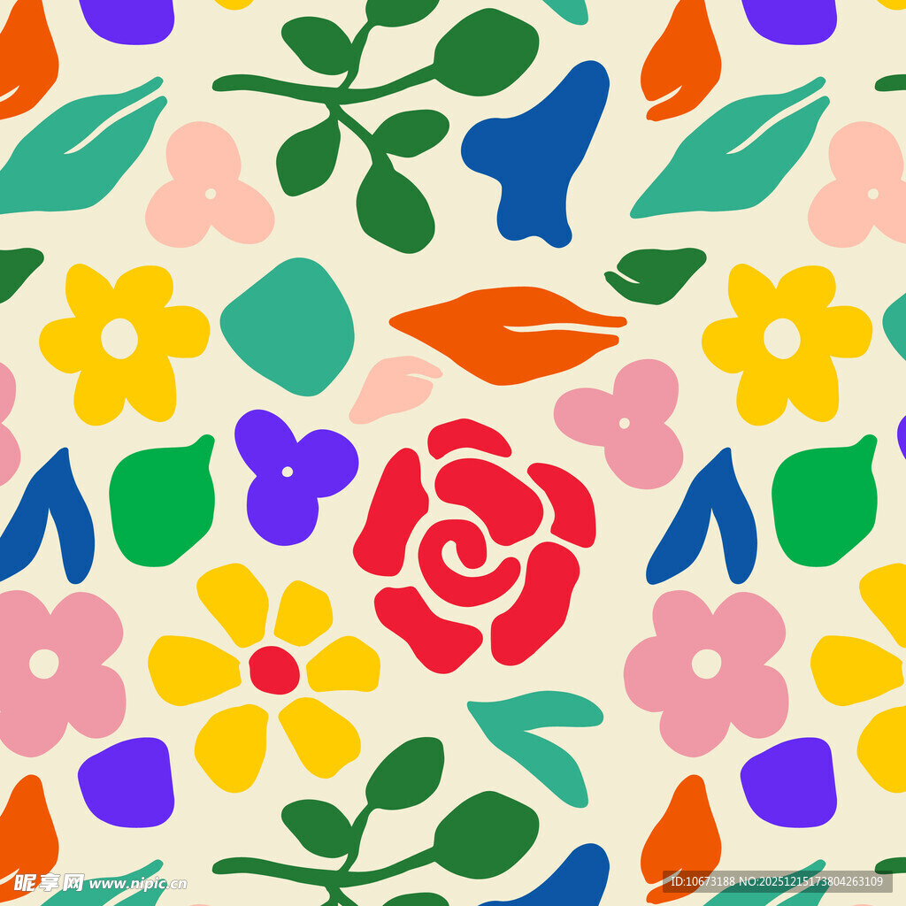 多彩花卉图案背景