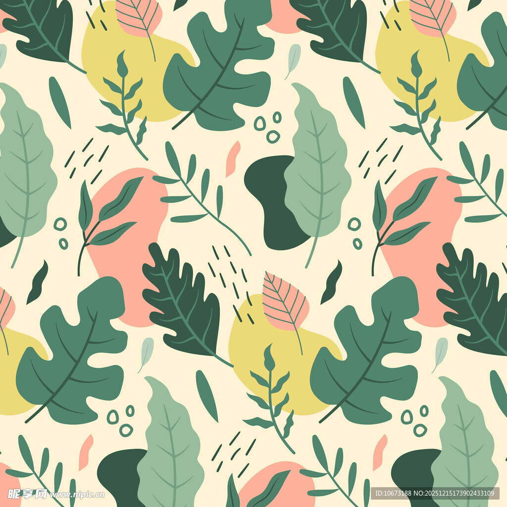 清新植物图案背景