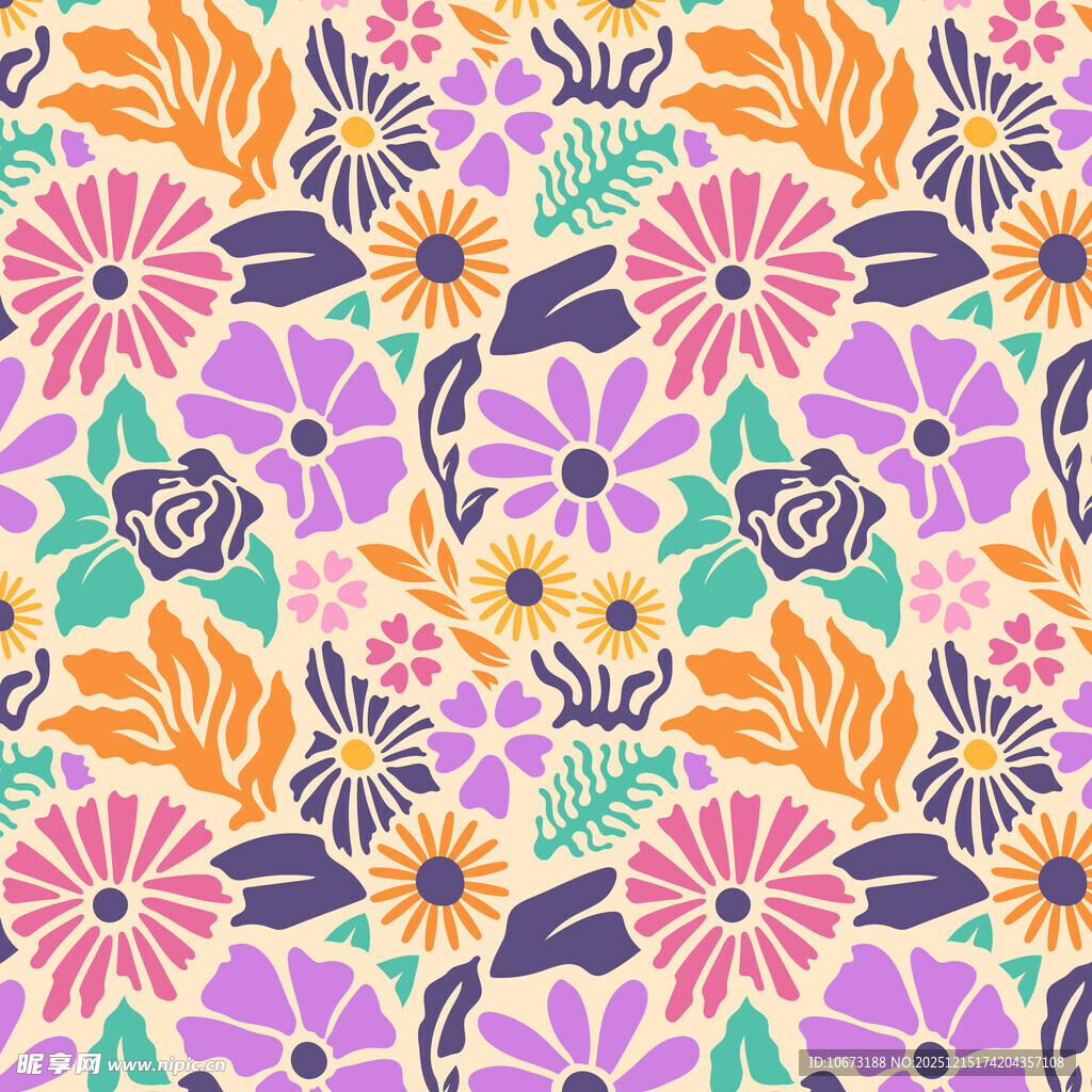 多彩花卉图案背景