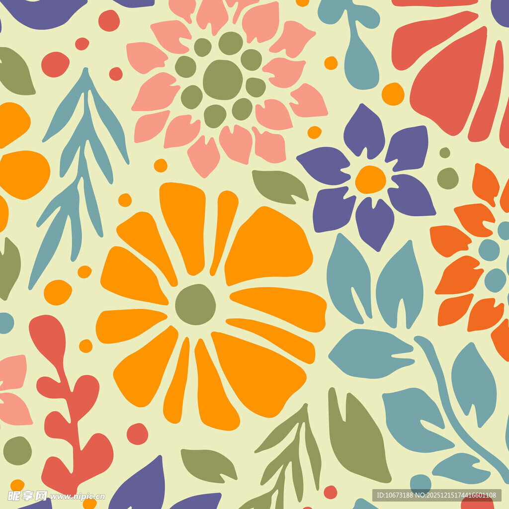 多彩花卉图案背景
