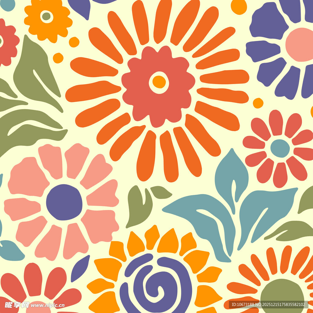 多彩花卉图案背景