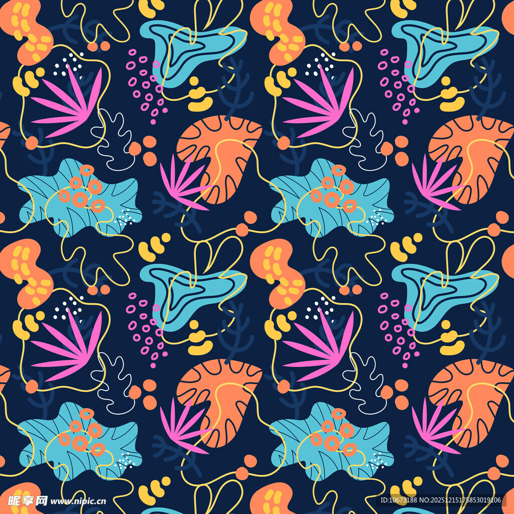 多彩花卉蝴蝶图案背景