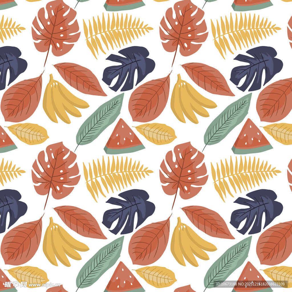 热带植物图案背景