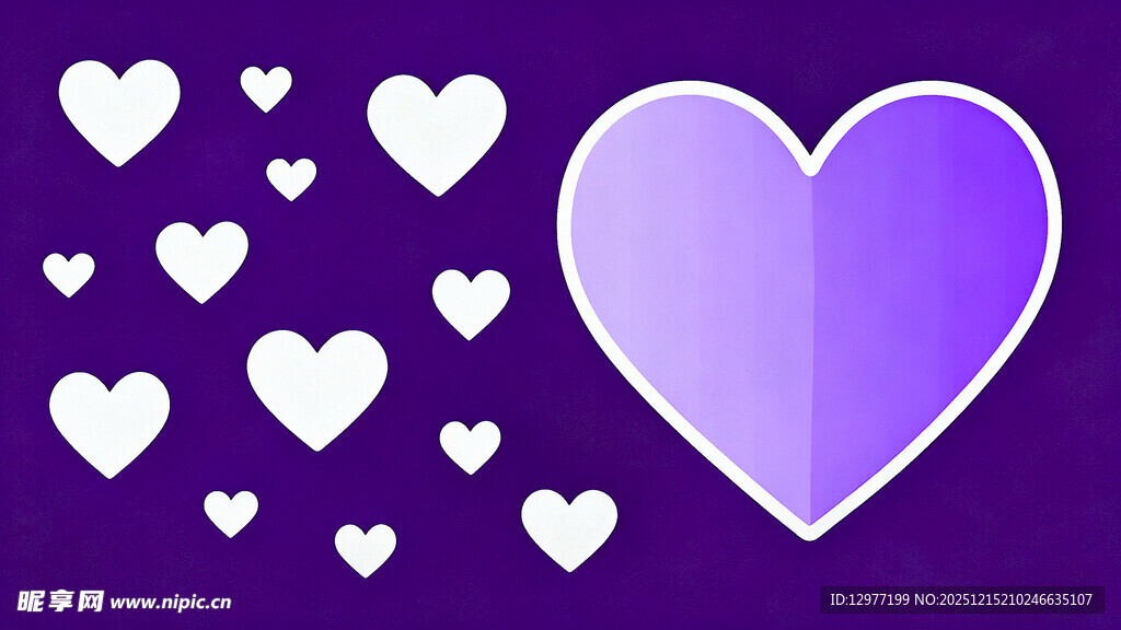 紫色爱心图案背景