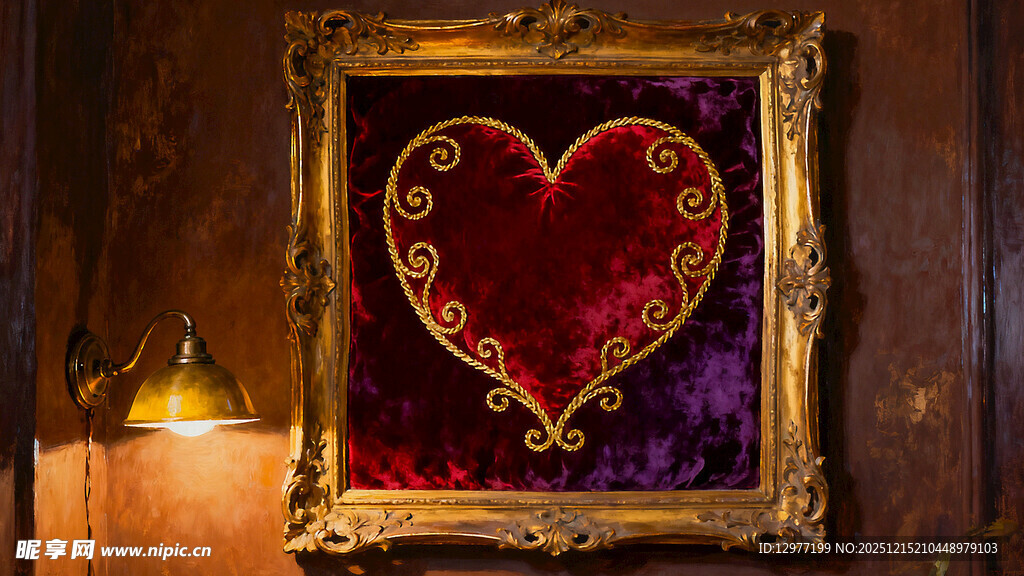 心形金框装饰画